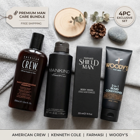Men’s Premium Grooming Essentials Bundle - 4pc Set - Picture 1 of 4